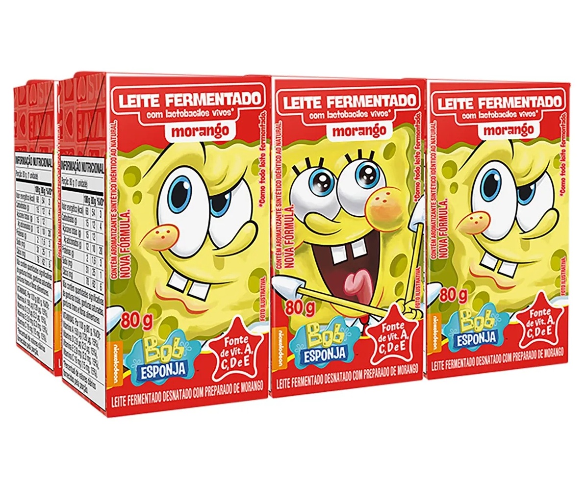 LEITE FERMENTADO MORANGO BOB ESPONJA 480G